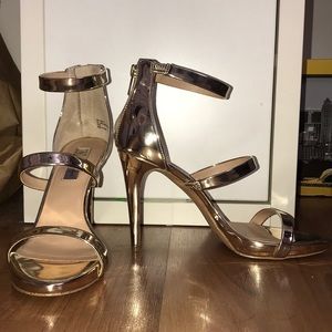 INC Gold strap heels